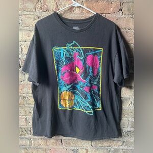 Marvel Black Tee with Pink and Blue Graphic